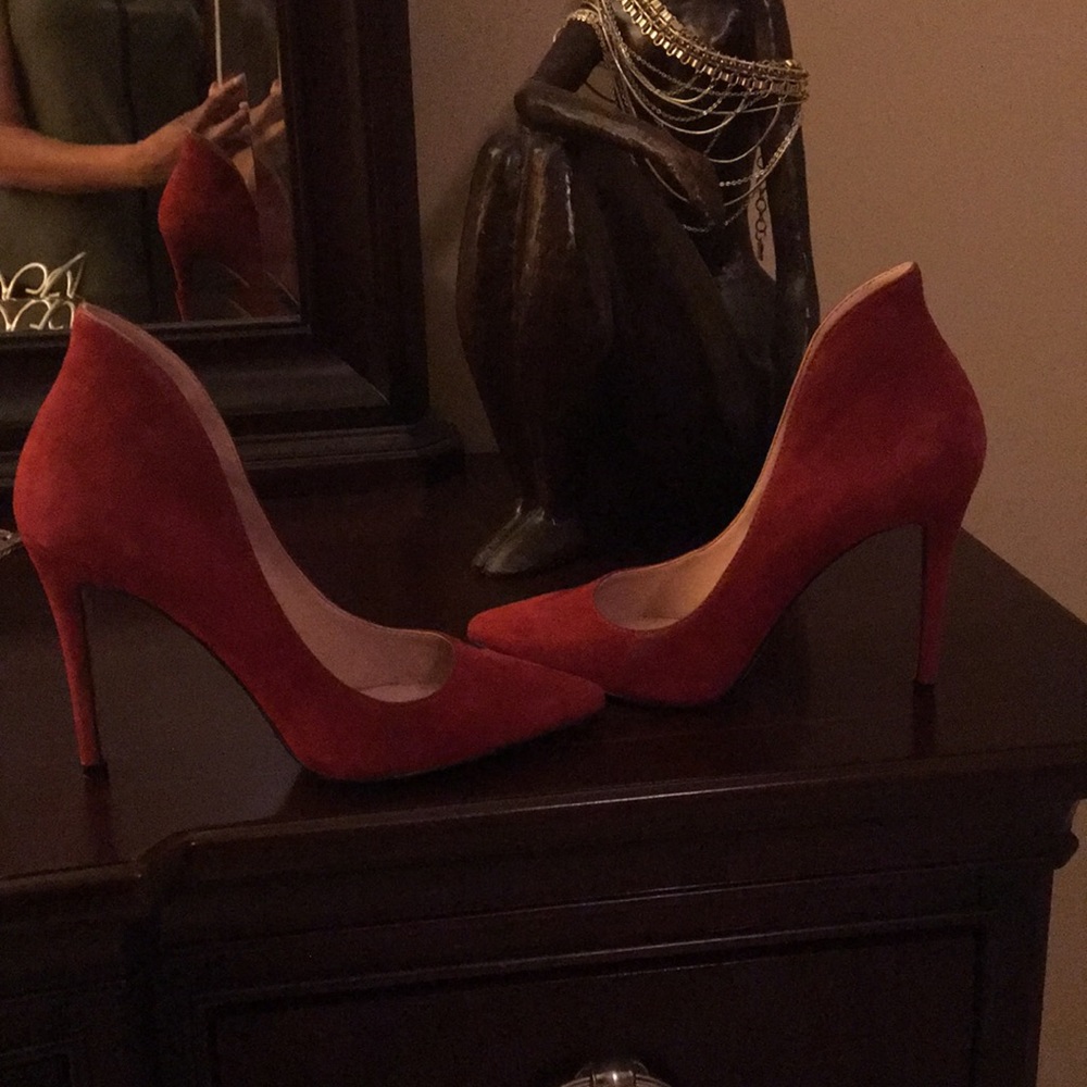 Red Suede Pumps